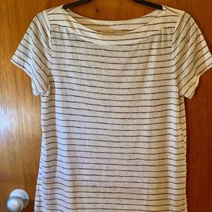 LOFT White Soft Stripe Shirt